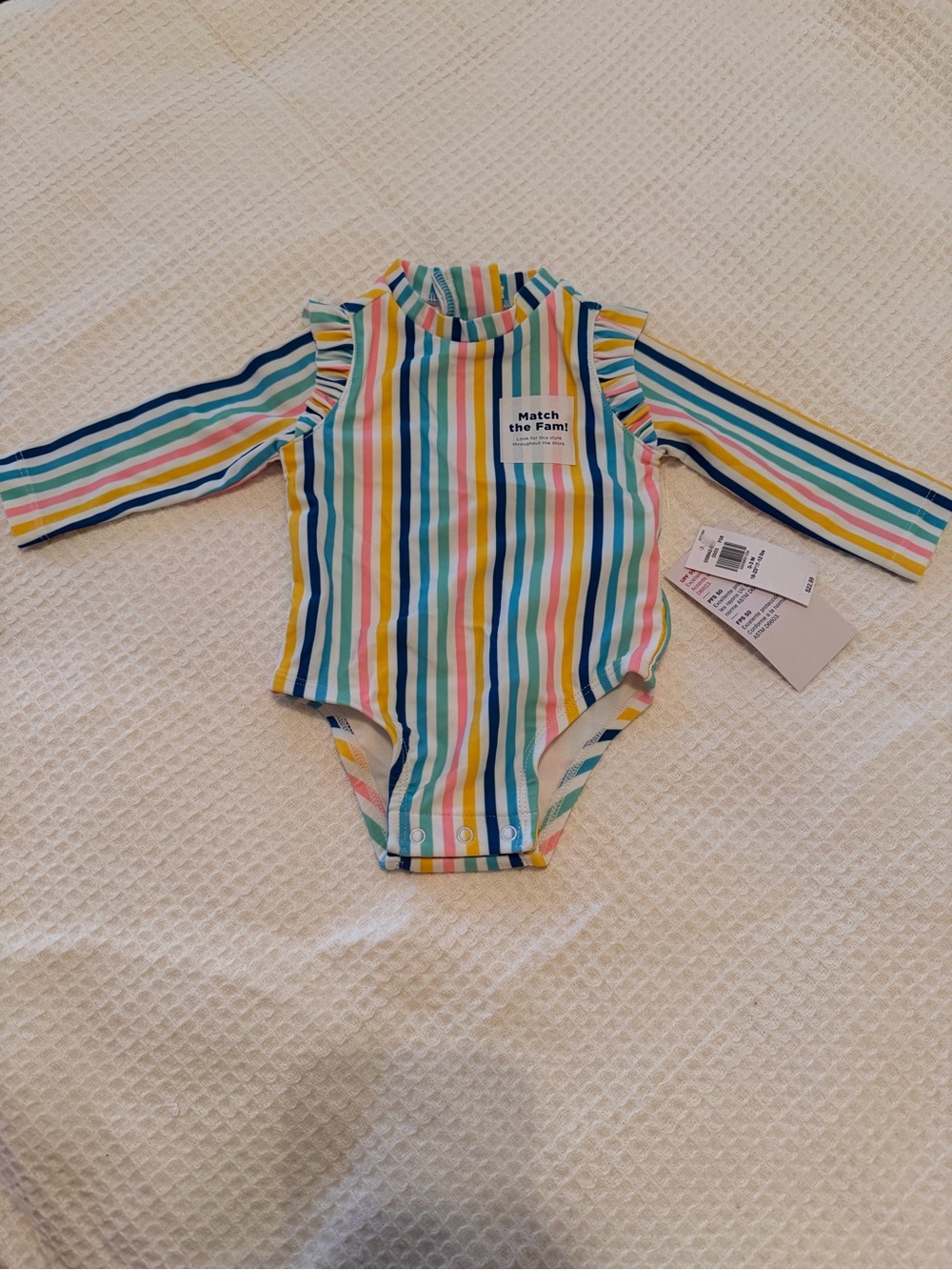 Old Navy Multicolor Striped Long Sleeve Swimsuit